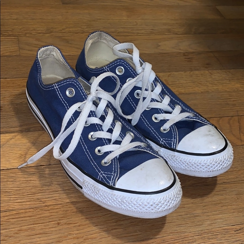 Blue Low Top Converse- Size 9